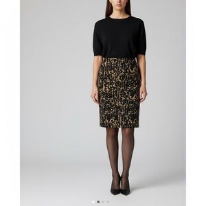 Cleo black and brown patterned pencil skirt size medium